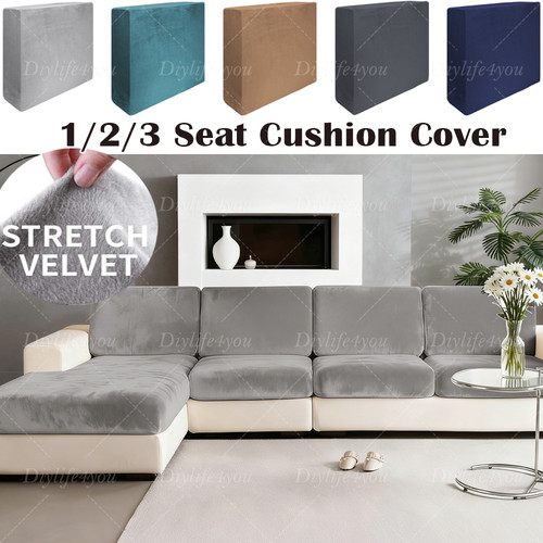 Velvet stretch sofa seat - sofa,
