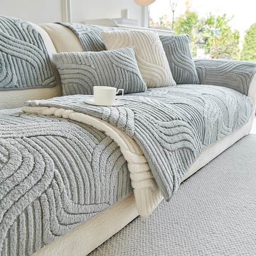 Thick plush sofa cover 4 - plush,